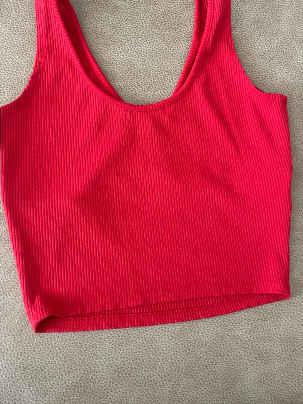 Reformation Bright Red Ribbed V-Neck Tank - Picture 4 of 5